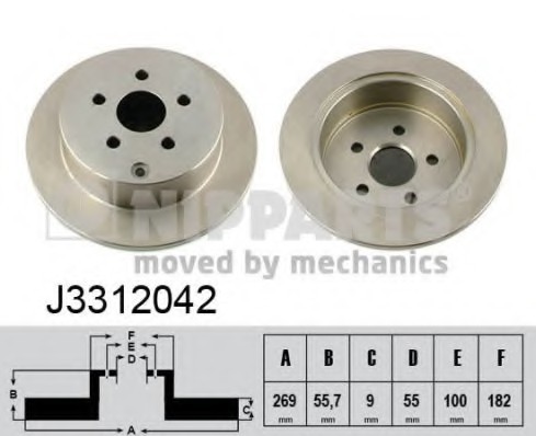 J3312042 NIPPARTS (Нидерланды) Диск гальмівний J3312042 NIPPARTS