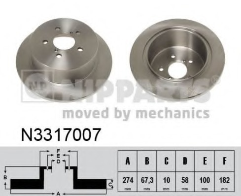 N3317007 NIPPARTS (Нидерланды) Диск тормозной N3317007 NIPPARTS