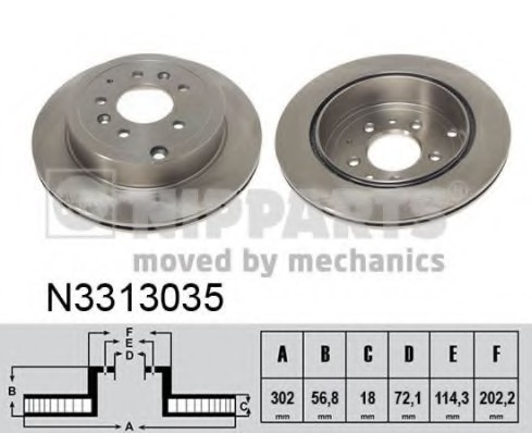 N3313035 NIPPARTS (Нидерланды) Диск тормозной N3313035 NIPPARTS