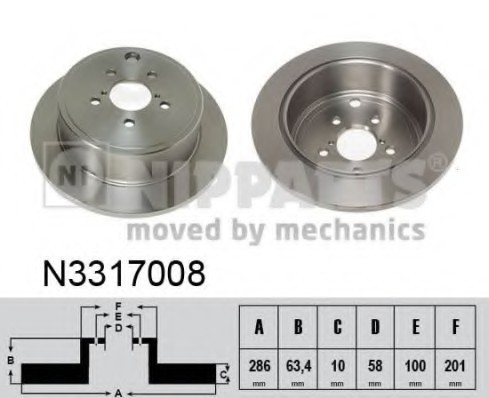 N3317008 NIPPARTS (Нидерланды) Диск тормозной N3317008 NIPPARTS