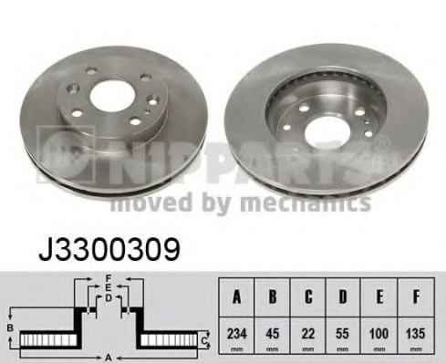 J3300309 NIPPARTS (Нидерланды) Диск тормозной J3300309 NIPPARTS