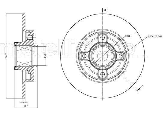 23-0878 METELLI (Италия) Диск гальмівний 23-0878 METELLI