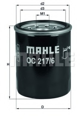 OC217/6 MAHLE Фильтр масляный двигателя SUZUKI G VITARA 1.6-2.4 98-, SX4 1.5-1.6 06- (пр-во KNECHT-MAHLE)