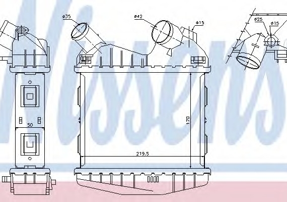 96499 NISSENS (Дания) Інтеркулер MCC SMART CITY-COUPE(98-)0.8 CDI[OE 0002490V005] NISSENS