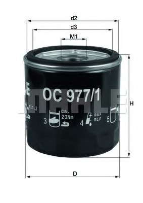 OC 977/1 MAHLE Фильтр масляный OC 977/1 MAHLE