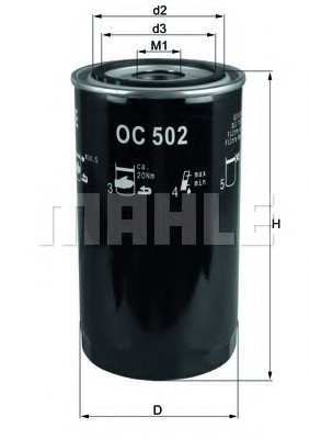 OC502 MAHLE Фильтр масляный Mahle OC502