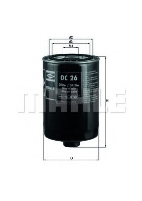 OC26 MAHLE Фильтр масляный Mahle OC26