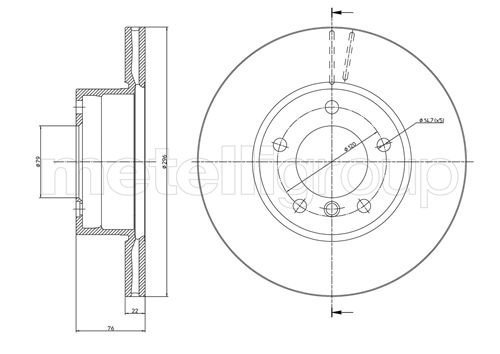 23-0396C METELLI (Италия) Тормозной диск 23-0396C