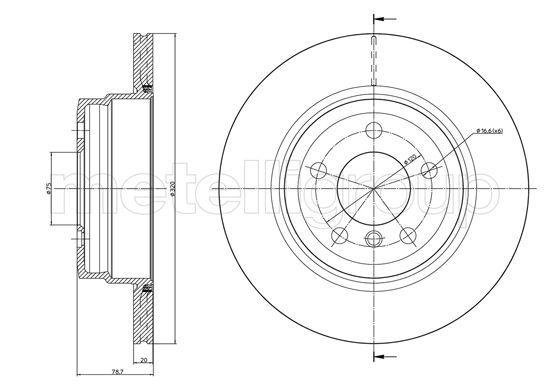 23-1025C METELLI (Италия) Тормозной диск 23-1025C