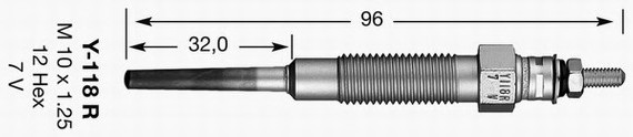 2187 NGK Свічка розжарювання Toyota Hilux, Starlet, VW 1.5/2.4D (86-97)  (NGK)