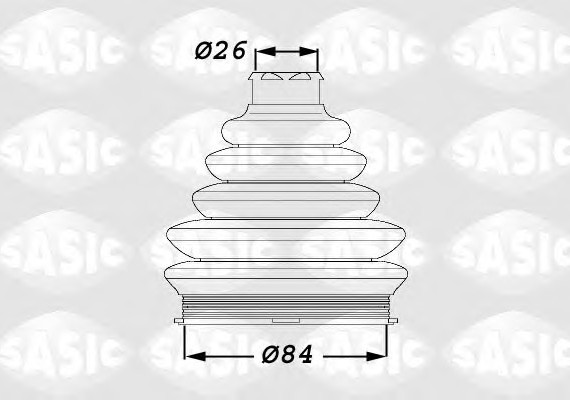 1900016 SASIC Пильовик CITROEN BERLINGO, JUMPY,  PEUGEOT EXPERT, 2008 I, 208 II, 208 I(вир-во SASIC)