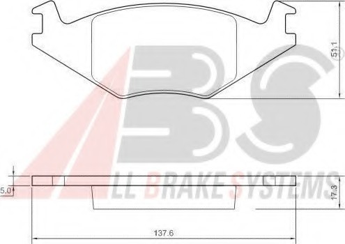36539 ABS Гальмівні колодки пер. Golf/Ibiza/Jetta/Passat/Polo (78-03)