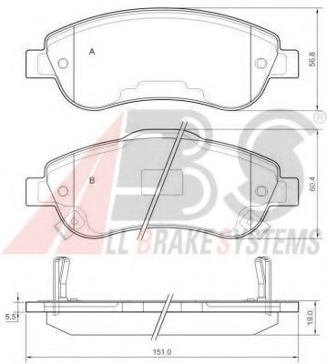 37650 ABS Колодка гальм. дискове гальмо (компл.) (пр-во ABS) 37650