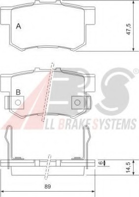 36758 ABS Колодка гальм. HONDA LEGEND задн. (пр-во ABS) 36758