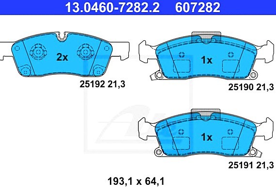 13046072822 Ate КОЛОДКИ ТОРМОЗНЫЕ ДИСКОВЫЕ ПЕРЕДН, JEEP GRAND CHEROKEE IV 3.0 CRD V6 4X43.6 V6 4X45.7 V8 4X46.4 SRT8 4X4 10- MERCEDES-BENZ GL-CLASS GL 350 BLUETEC 4- 13046072822 ATE