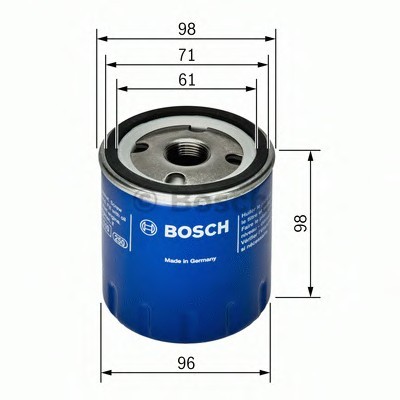 F026407106 BOSCH Фильтр масляный OPEL MOVANO-A, RENAULT MASTER I, II 2.5-2.8 D (пр-во BOSCH)