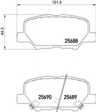 P61111 BREMBO (Германия) Колодки гальмівні дискові CITROEN: C4 AIRCROSS 10-  \  MAZDA: 6 12-, 6 12-  \  MITSUBISHI: ASX 10-, ASX P61111 BREMBO