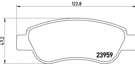 P61081 BREMBO (Германия) Колодки гальмівні дискові передні, CITROEN: C1 1.0/1.4 HDi 05-  \  PEUGEOT: 107 1.0/1.4 HDi 05-  \  TOYO P61081 BREMBO