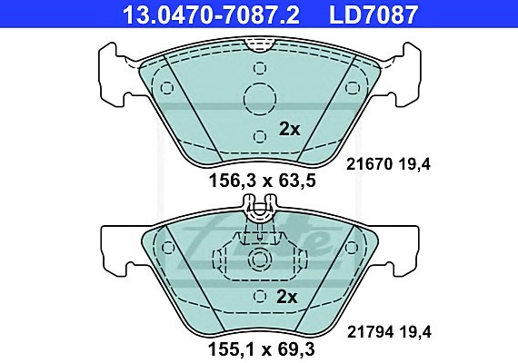 Фото 13.0470-7087.2_колодки дисковые передние! Ceramic \ MB W210 2.0T-3.2/2.5TD/2.7CDi/С208 2.0/2.3 97-02 13047070872 ATE 13047070872 Ate 13047070872 Ate 13.0470-7087.2_колодки дисковые передние! Ceramic \ MB W210 2.0T-3.2/2.5TD/2.7CDi/С208 2.0/2.3 97-02 13047070872 ATE