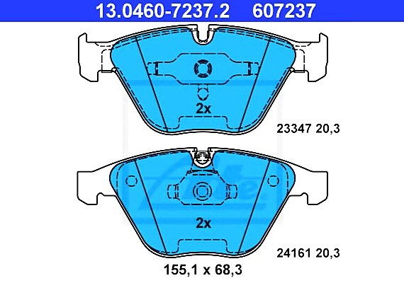 13046072372 Ate Колодки тормозные дисковые передн, BMW: 3 325 d/330 d/330 d xDrive/330 i/330 i xDrive/330 xd/330 xi/ 13046072372 ATE