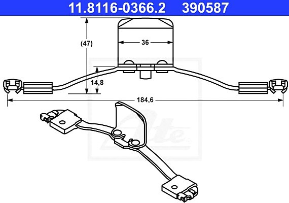 11811603662 Ate Комплект монтажный тормозных колодок VOLVO: S60 2.0 T/2.3 T5/2.4/2.4 AWD/2.4 Bifuel/2.4 D/2.4 D5/2.4 11811603662 ATE