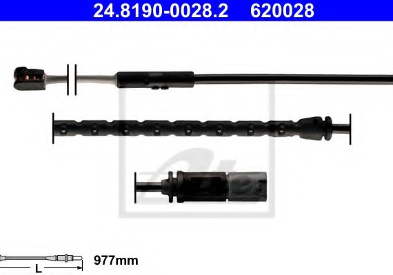 24819000282 Ate 24.8190-0028.2_датчик износа колодок задних! L=977mm \ BMW X5/X6 E70/E71/F15/F16 3.0/4.4/3.0D 08-13 24819000282 ATE