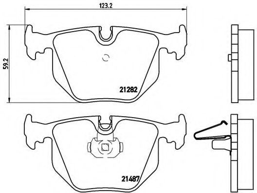 P06020 BREMBO (Германия) Колодки тормозные дисковые задн ALPINA: ROADSTER (Z8) 02- \ BMW: 3 кабрио (E46) 00-, 3 купе (E46) 99- P06020 BREMBO