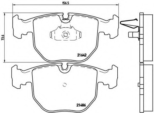 P06021 BREMBO (Германия) Колодки гальмівні дискові передні, ALPINA: B10 4.6 V8 96-04, B10 4.6 V8 97-04  \  BMW: 5 520 d/520 i/5 P06021 BREMBO