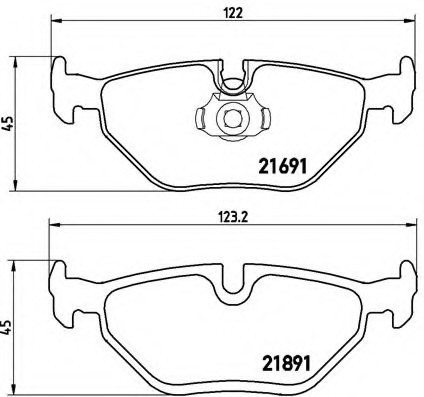 P06023 BREMBO (Германия) Колодки гальмівні дискові задні ALPINA: B10 (E39) 96-, B10 універсал (E39) 97- \  BMW: 5 (E39) 95-03 , P06023 BREMBO