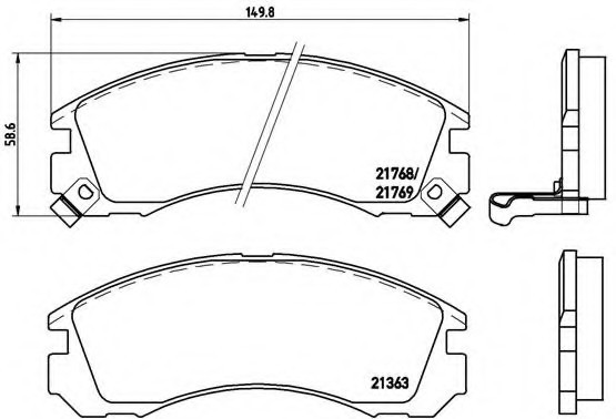 P54017 BREMBO (Германия) Колодки тормозные дисковые передн CITROEN: C-CROSSER 07- \ MITSUBISHI: GALANT VI 96-04 , L 200 86- P54017 BREMBO