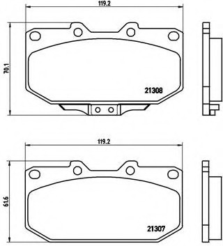 P56025 BREMBO (Германия) Колодки гальмівні дискові передні, NISSAN: 300 ZX 3.0 Twin Turbo 89-97  \  SUBARU: IMPREZA 2.0 AWD 93- P56025 BREMBO