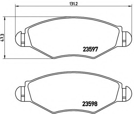 P61063 BREMBO (Германия) Колодки гальмівні дискові передні, CITROEN: XSARA 1.4 i/1.5 D 97-05  \  PEUGEOT: 206 SW 1.1/1.4/1.4 HD P61063 BREMBO