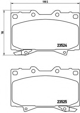 P83048 BREMBO (Германия) Колодки гальмівні дискові передні, LEXUS: LX 470 98-08  \  TOYOTA: LAND CRUISER 4.5 TD 24V 4x4 84-, LA P83048 BREMBO