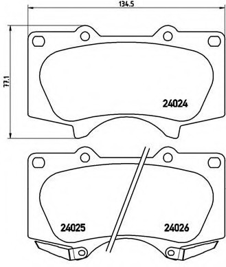 P83102 BREMBO (Германия) Колодки гальмівні дискові LEXUS: GX 470 09-, LX 570 07-  \  TOYOTA: LAND CRUISER 150 2.7/3.0 D-4D/4.0 P83102 BREMBO