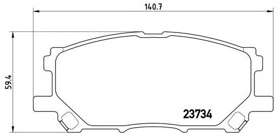 P83067 BREMBO (Германия) Колодки тормозные дисковые передн, LEXUS: RX 3.3/3.3 AWD/300/350 AWD/400h/400h AWD 03-08 \ TOYOTA: H P83067 BREMBO