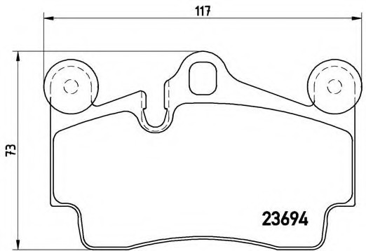 P85070 BREMBO (Германия) Колодки гальмівні дискові задні, AUDI: Q7 3.0 TDI/3.0 TFSI 06-  \  PORSCHE: CAYENNE 3.0 TDI/3.2/3.6/GT P85070 BREMBO