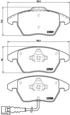 P85075 BREMBO (Германия) Колодки тормозные дисковые передн AUDI: A3 03-, TT 06- \ SEAT: ALTEA 04-, IBIZA V 08-, LEON 05-, P85075 BREMBO