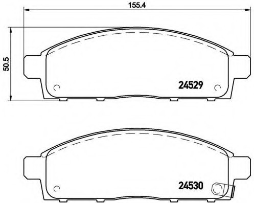 P54038 BREMBO (Германия) Колодки гальмівні дискові передні MITSUBISHI L 200 2.5 DI-D Kw 100 11/05 - > F / MITSUBISHI L 200 2. P54038 BREMBO