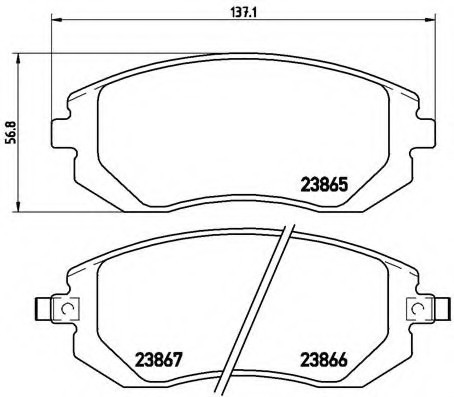 P78013 BREMBO (Германия) Колодки тормозные дисковые передн SUBARU: FORESTER (SG) 02-, FORESTER (SH) 08-, IMPREZA Наклонная за P78013 BREMBO