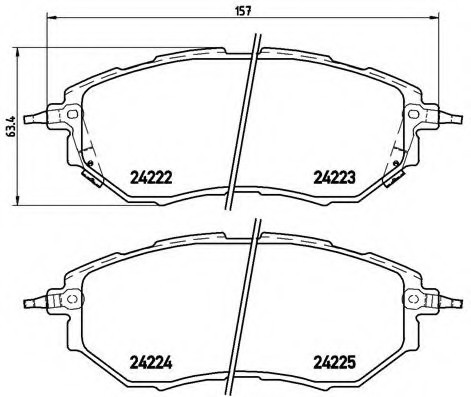 P78017 BREMBO (Германия) Колодки тормозные дисковые передн, SUBARU: BRZ 2.0 12-, LEGACY IV 2.0/3.0 R 03-, LEGACY IV 2.0/3.0 R P78017 BREMBO