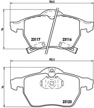 P59048 BREMBO (Германия) Колодки гальмівні дискові передні OPEL: ASTRA G Похила задня частина 98-09 , ASTRA G кабріо 01-05 P59048 BREMBO