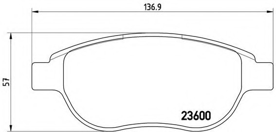 P61068 BREMBO (Германия) Колодки гальмівні дискові передні, CITROEN: C3 1.6 16V/1.6 16V HDi/1.6 Bioflex 02-, C4 1.4 16V/1.6 1 P61068 BREMBO