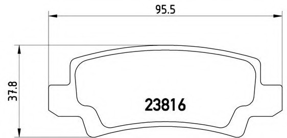 P83065 BREMBO (Германия) Колодки гальмівні дискові задні TOYOTA: COROLLA (_E12U_, _E12J_) 01-, COROLLA седан (_E12J_, _E12T_) P83065 BREMBO