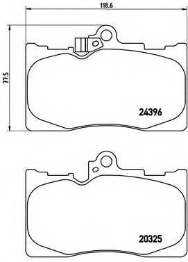 P83072 BREMBO (Германия) Колодки гальмівні дискові передні, LEXUS: GS 250/350/350 AWD/450h 12-, GS 3.0/300/350/350 AWD/4.3 VV P83072 BREMBO