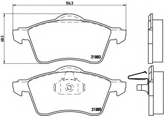 P85047 BREMBO (Германия) Колодки гальмівні дискові передні, VW: TRANSPORTER IV 1.9 D/1.9 TD/2.0/2.4 D/2.4 D Syncro/2.5/2.5 Sy P85047 BREMBO