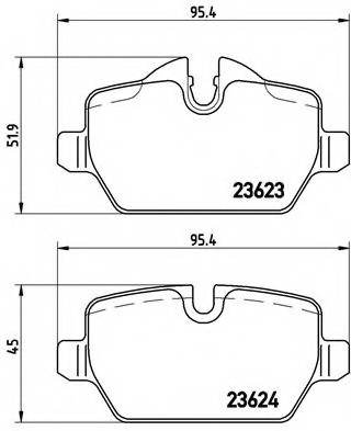 P06037 BREMBO (Германия) Колодки тормозные дисковые задн, BMW: 1 116 d/116 i/118 d/118 i/120 i 04-12, 1 116 d/116 i/118 d/118 P06037 BREMBO