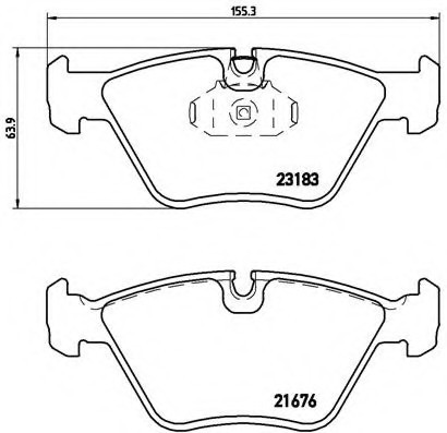 P06043 BREMBO (Германия) Колодки гальмівні дискові передні, BMW: 3 330 d/330 i/330 xd/330 xi 98-05, 3 Touring 330 d/330 i/330 P06043 BREMBO