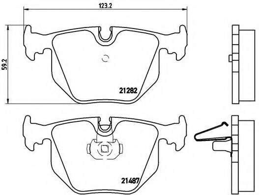 P06044 BREMBO (Германия) Колодки тормозные дисковые задн, BMW: 3 330 d/330 i/330 xd/330 xi 98-05, 3 Touring 330 d/330 i/330 x P06044 BREMBO