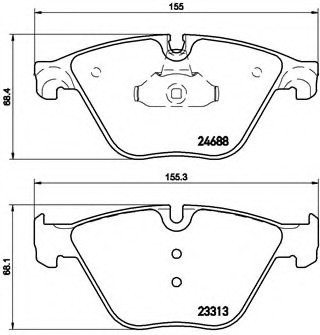 P06074 BREMBO (Германия) Колодки гальмівні дискові BMW: 5 525 d/525 d xDrive/528 i/528 i xDrive/530 d/530 d xDrive/530 i 10- P06074 BREMBO