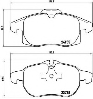 P10011 BREMBO (Германия) Колодки гальмівні дискові передні, CHEVROLET: VECTRA 2.2 05-  \  OPEL: SIGNUM 1.9 CDTI/2.0 Turbo 03- P10011 BREMBO